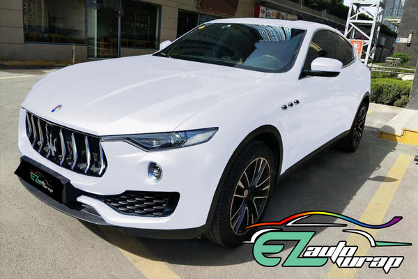 Gloss Diamond Glitter Pearl White Vinyl Wrap