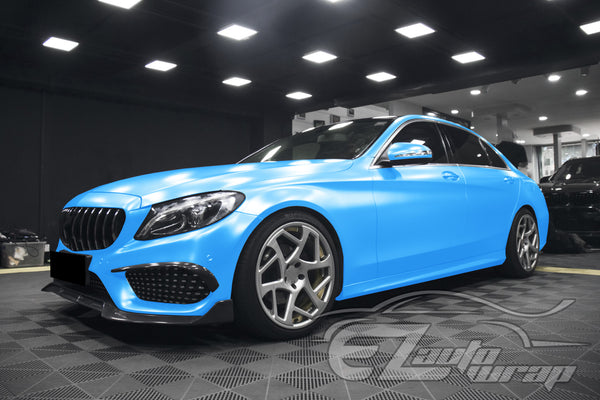 Matte Metallic Satin Pearl Azure Blue Vinyl Wrap