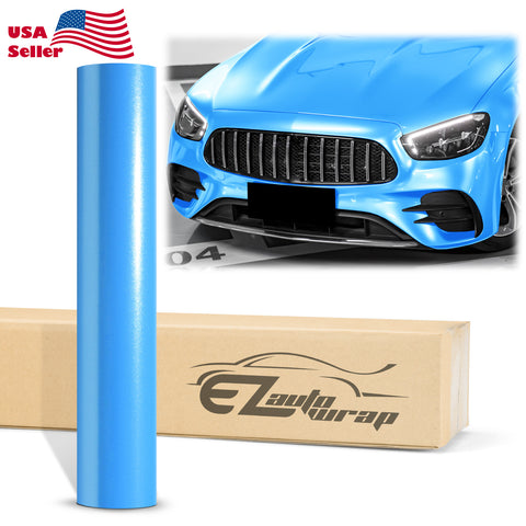 Super Gloss Metallic Sky Blue Vinyl Wrap