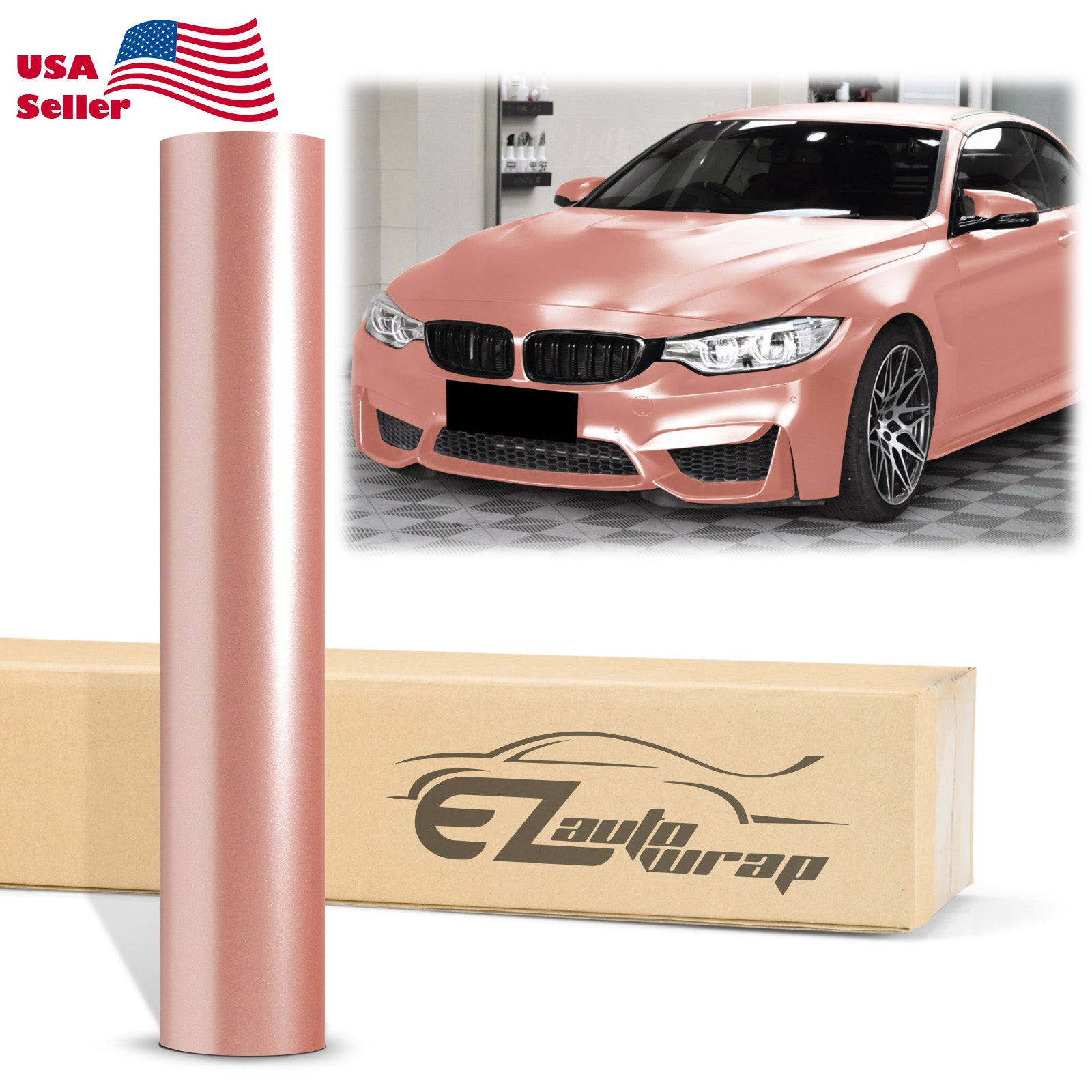 Matte Metallic Satin Pearl Rose Gold Vinyl Wrap