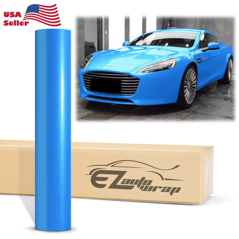 Gloss Diamond Glitter Ocean Blue Vinyl Wrap