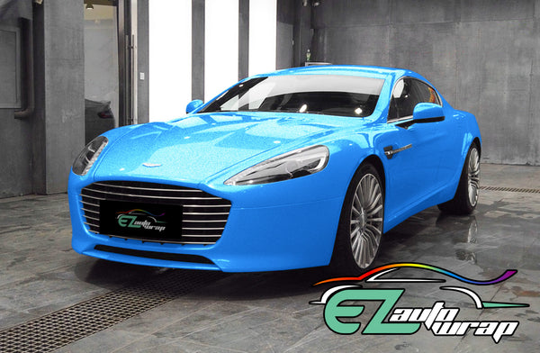 Gloss Diamond Glitter Ocean Blue Vinyl Wrap