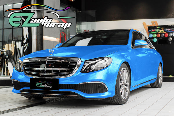 Gloss Diamond Glitter Ocean Blue Vinyl Wrap