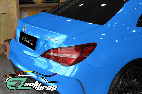 Gloss Diamond Glitter Ocean Blue Vinyl Wrap