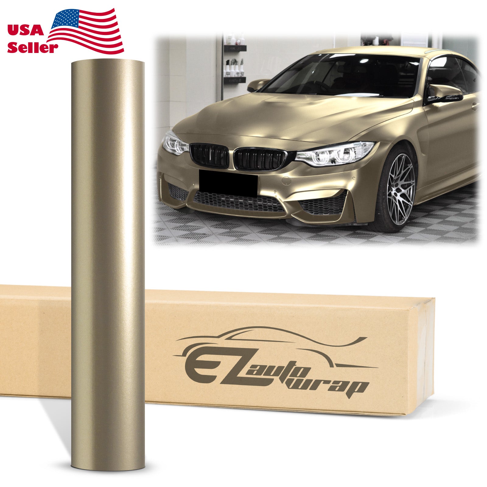 Matte Metallic Satin Pearl Champagne Gold Vinyl Wrap
