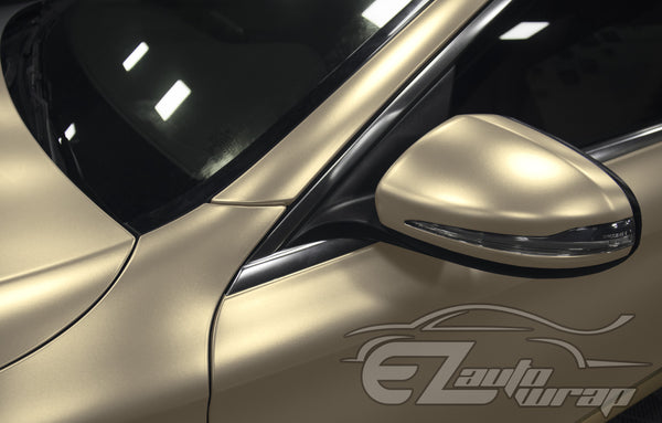Matte Metallic Satin Pearl Champagne Gold Vinyl Wrap
