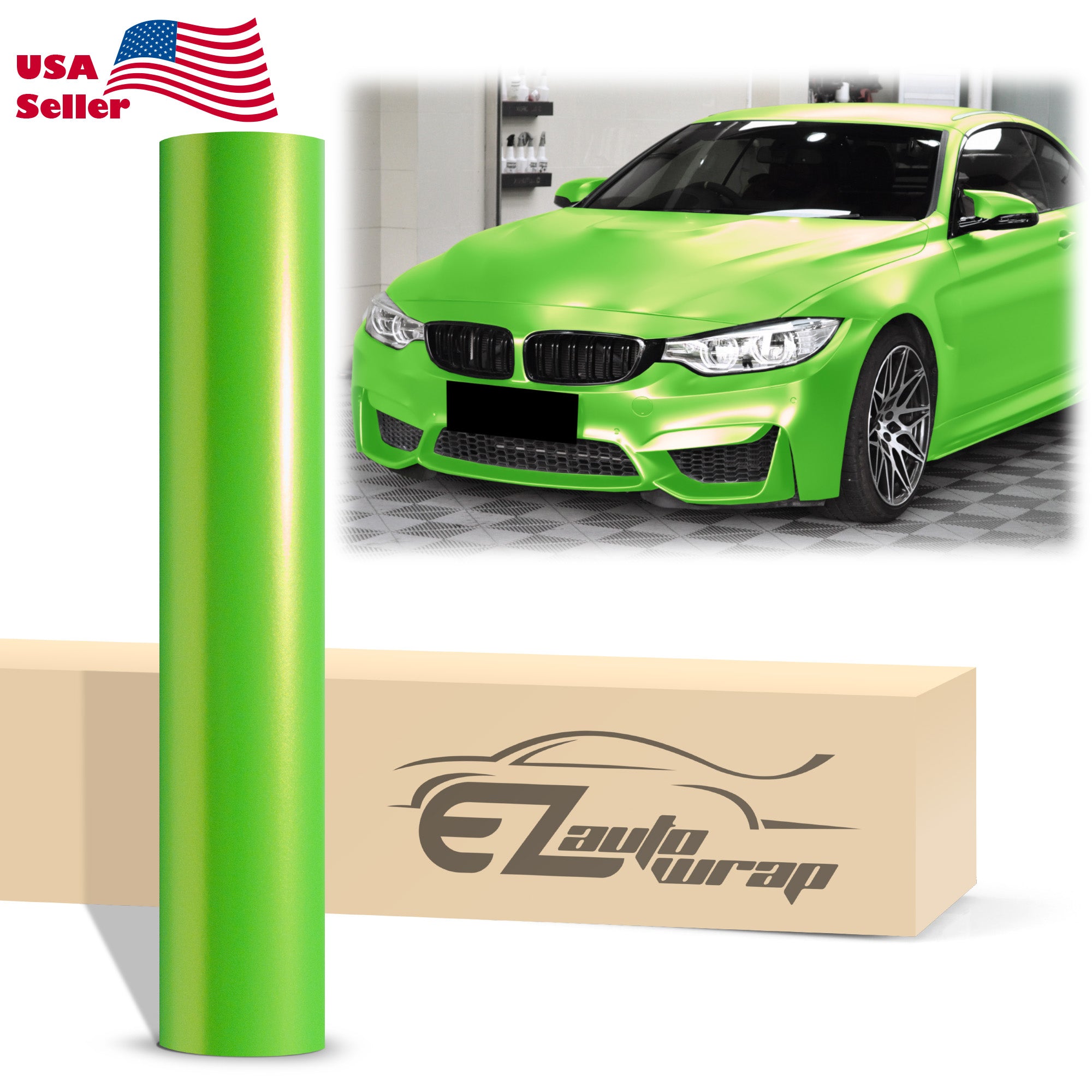 Coral Matte Gold Green Metallic Vinyl Wrap