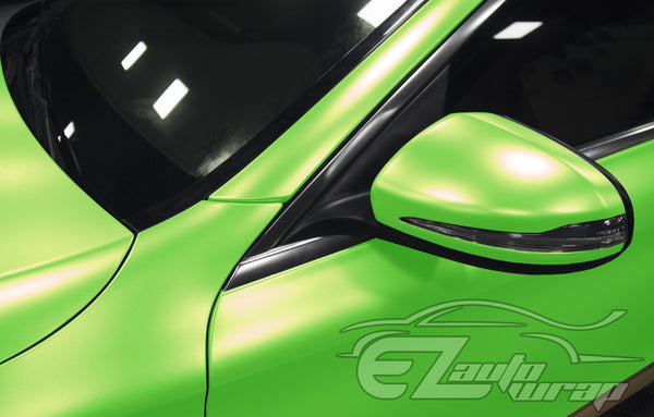 Coral Matte Gold Green Metallic Vinyl Wrap