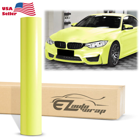 Matte Metallic Satin Pearl Neon Yellow Vinyl Wrap