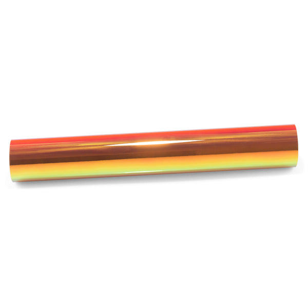 Neo Holographic Golden Orange Chrome Rainbow Vinyl Wrap