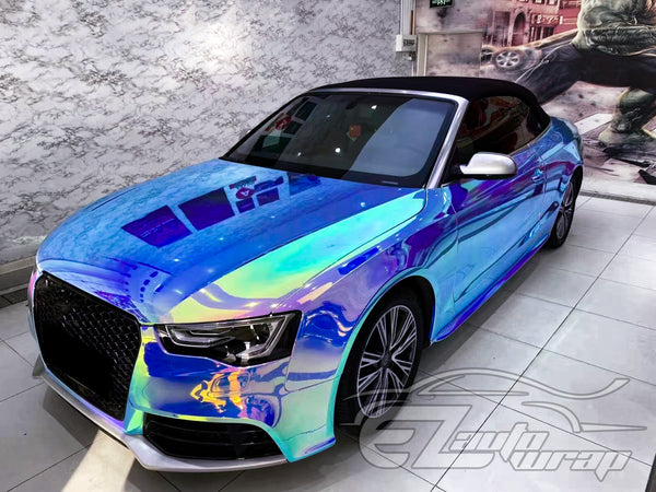 Neo Holographic Blue Vinyl Wrap