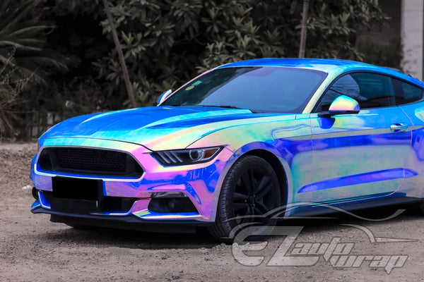 Neo Holographic Blue Vinyl Wrap