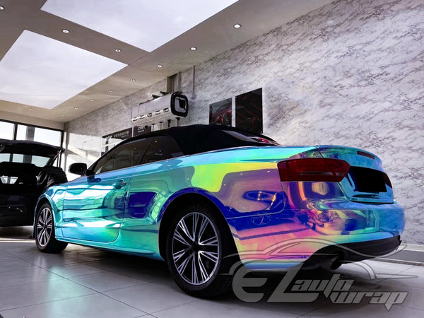 Neo Holographic Blue Vinyl Wrap