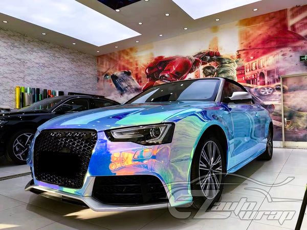 Neo Holographic Blue Vinyl Wrap