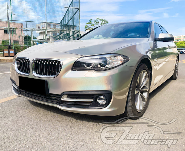 Laser Flip Gloss Silver Metallic Psychedelic Rainbow Holographic Vinyl Wrap