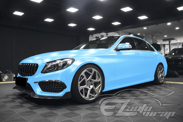 Matte Metallic Satin Pearl Light blue Vinyl Wrap