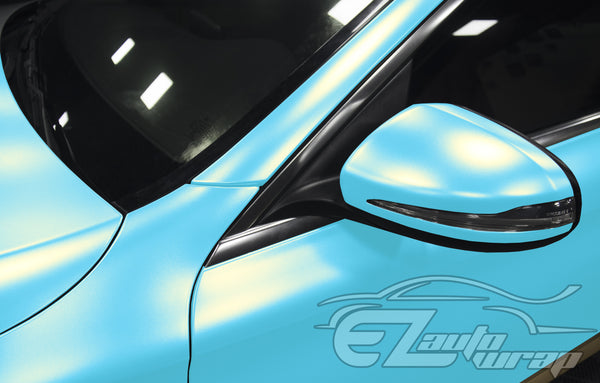 Coral Matte Coral Blue Gold Metallic Vinyl Wrap