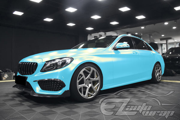 Coral Matte Coral Blue Gold Metallic Vinyl Wrap