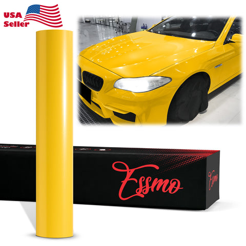 PET Super Gloss Metallic Cyber Yellow Vinyl Wrap