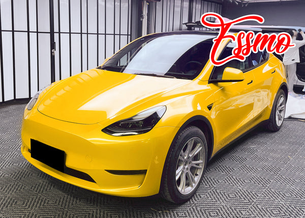 PET Super Gloss Metallic Cyber Yellow Vinyl Wrap