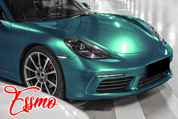 PET Super Gloss Metallic Peacock Green Vinyl Wrap