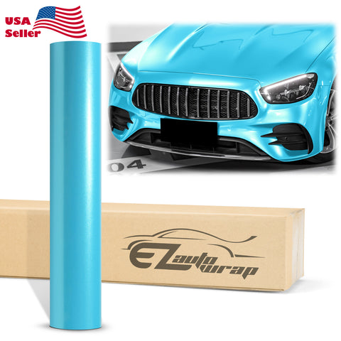 Super Gloss Metallic Lake Blue Vinyl Wrap