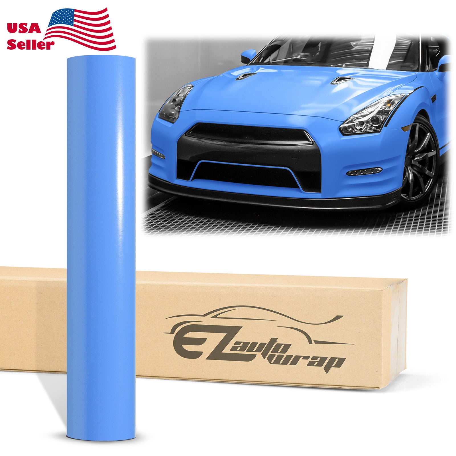 Satin Marina Blue Matte Flat Vinyl Wrap