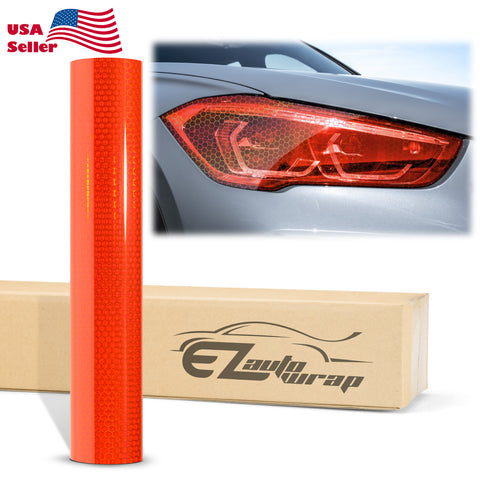 Tint Hex Holographic Flame Red Taillight Headlight Tint Film