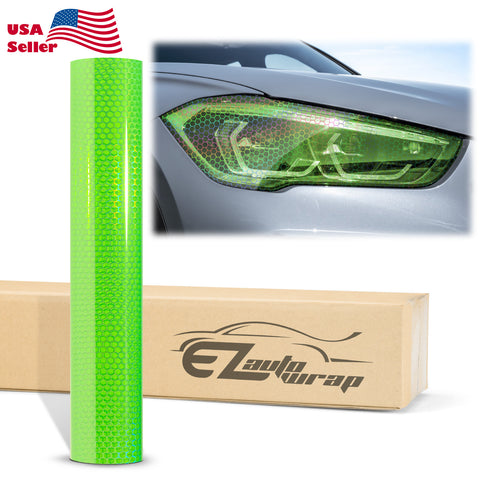 Tint Hex Holographic Emerald Green Taillight Headlight Tint Film