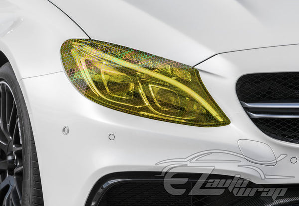 Tint Hex Holographic Golden Yellow Taillight Headlight Tint Film