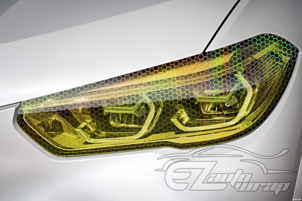 Tint Hex Holographic Golden Yellow Taillight Headlight Tint Film
