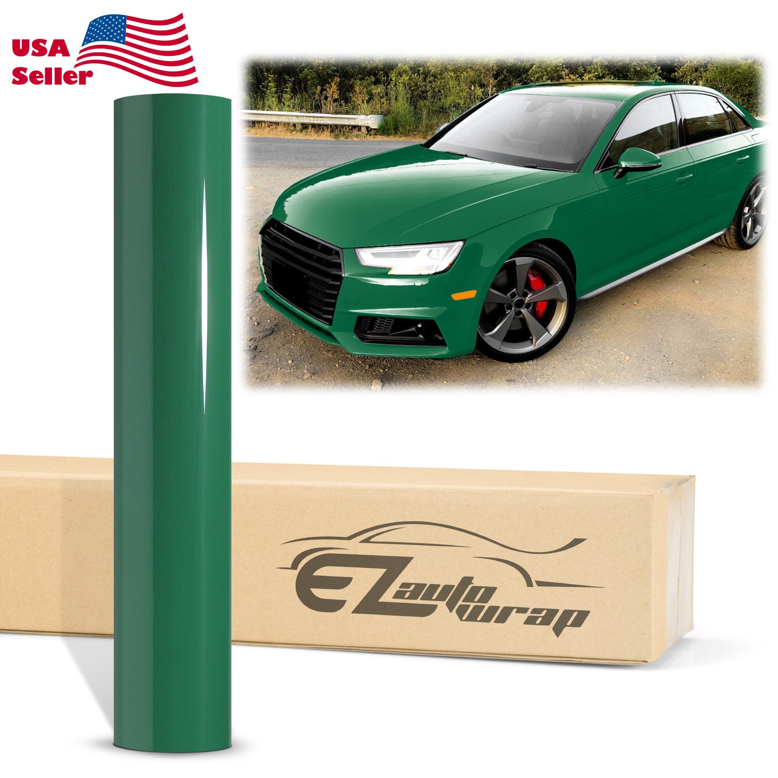 High Gloss Dark Green Vinyl Wrap