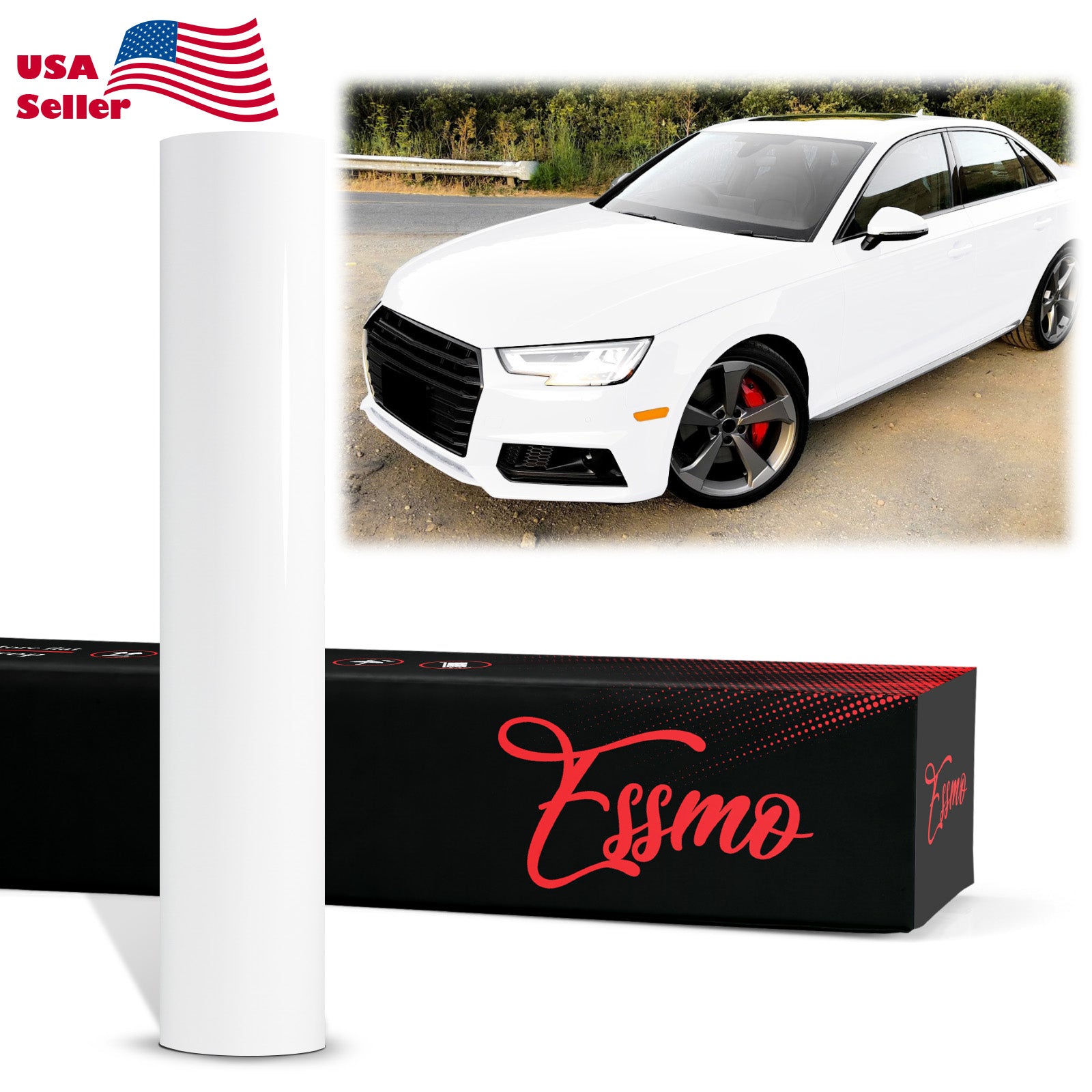 PET Super Gloss White Vinyl Wrap