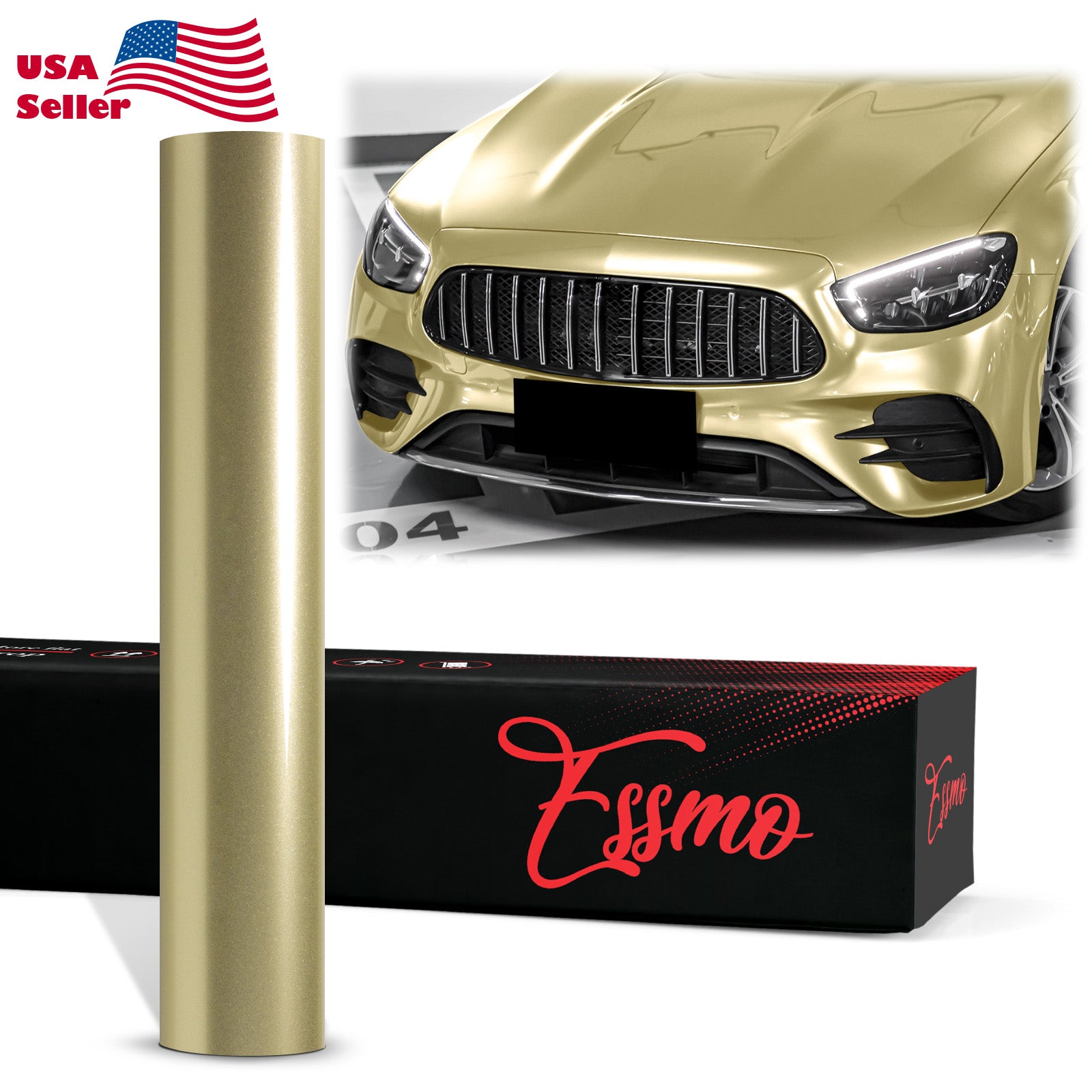 PET Super Gloss Metallic Champagne Gold Vinyl Wrap