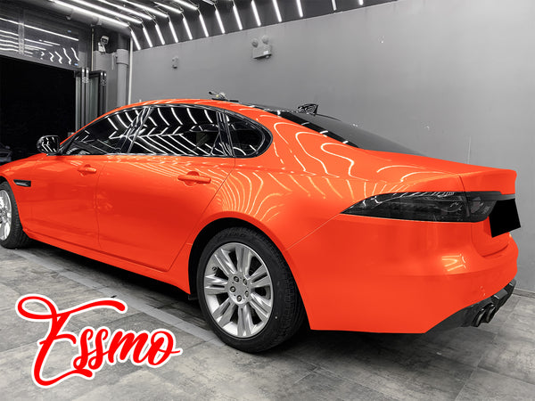 PET Super Gloss Metallic Orange Vinyl Wrap