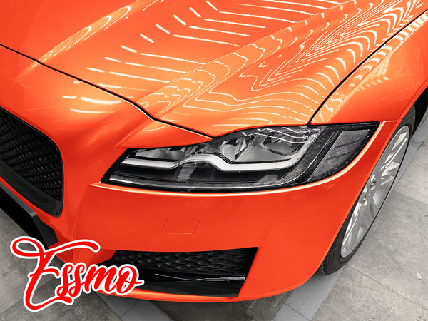PET Super Gloss Metallic Orange Vinyl Wrap
