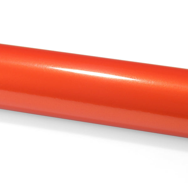 PET Super Gloss Metallic Orange Vinyl Wrap