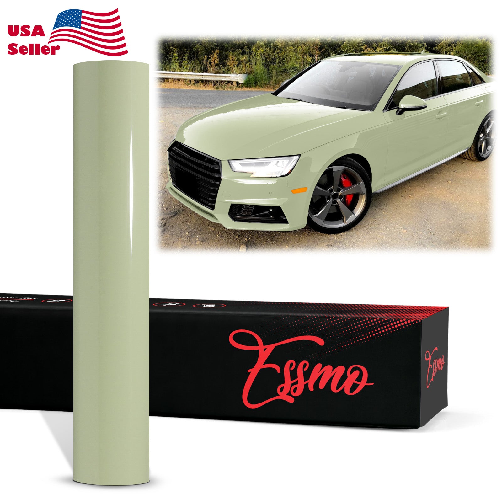 PET Super Gloss Light Khaki Green Vinyl Wrap
