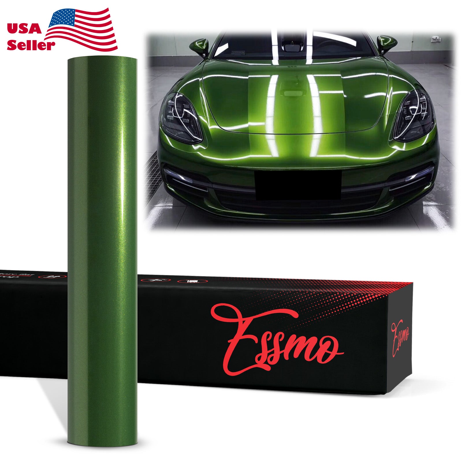 PET Super Gloss Metallic Mamba Green Vinyl Wrap