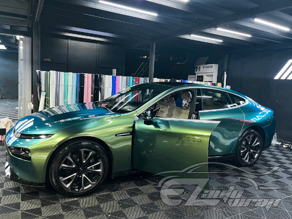 Galaxy Dust Gloss Spring Green Color Shift Vinyl Wrap