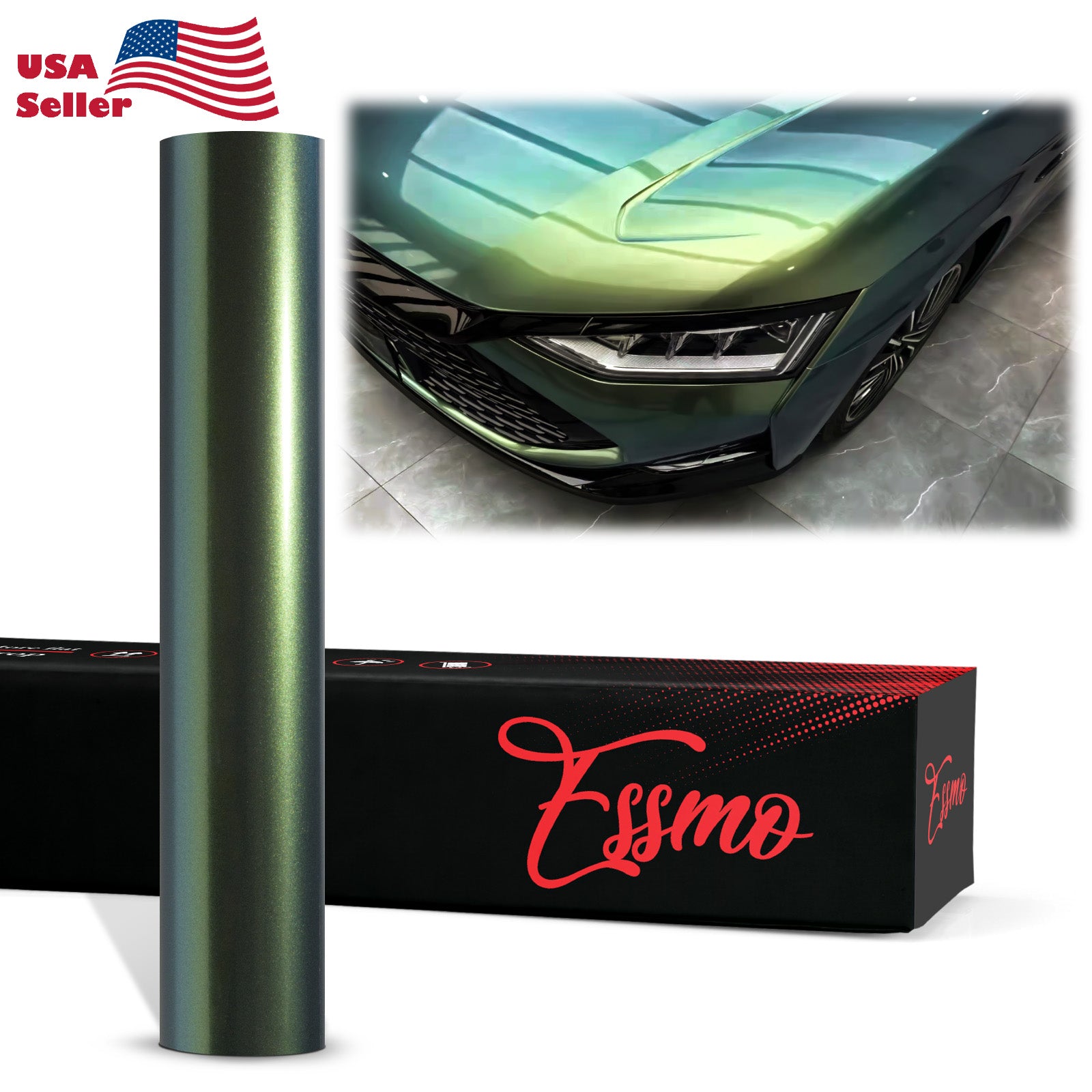 PET Galaxy Dust Gloss Spring Green Color Shift Vinyl Wrap