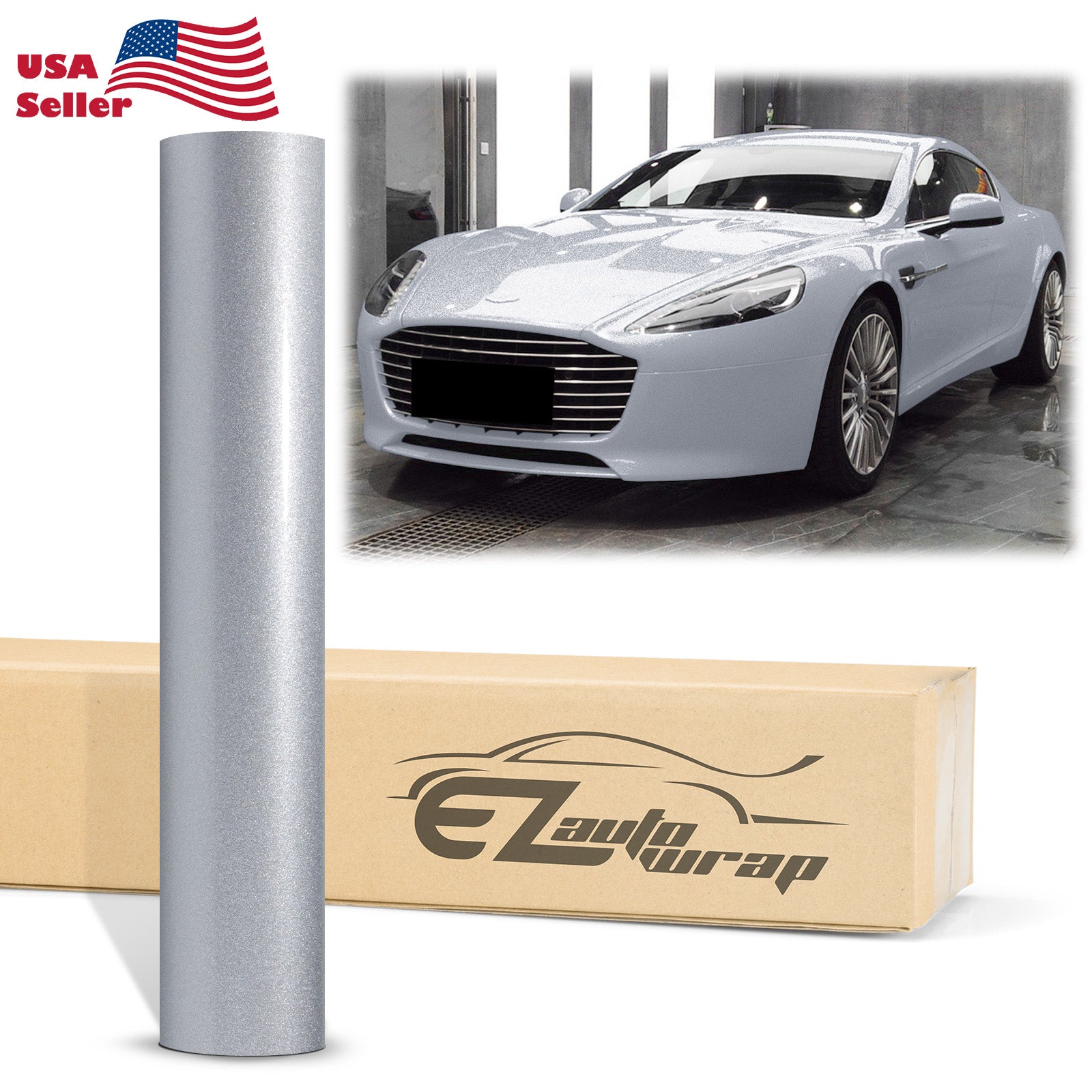 Gloss Diamond Glitter Silver Vinyl Wrap – EzAuto Wrap