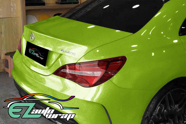 Gloss Diamond Glitter Lime Green Vinyl Wrap