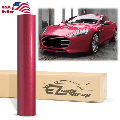 Gloss Diamond Glitter Rose Red Vinyl Wrap