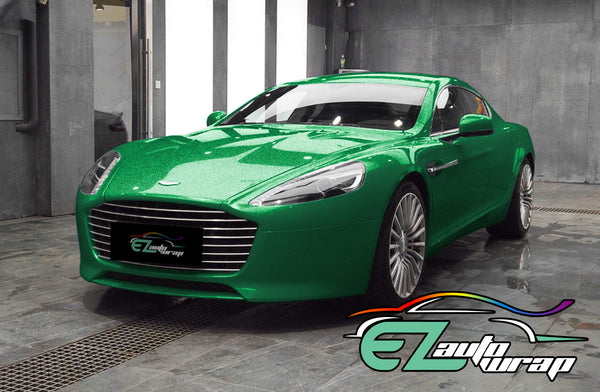 Gloss Diamond Glitter Green Vinyl Wrap