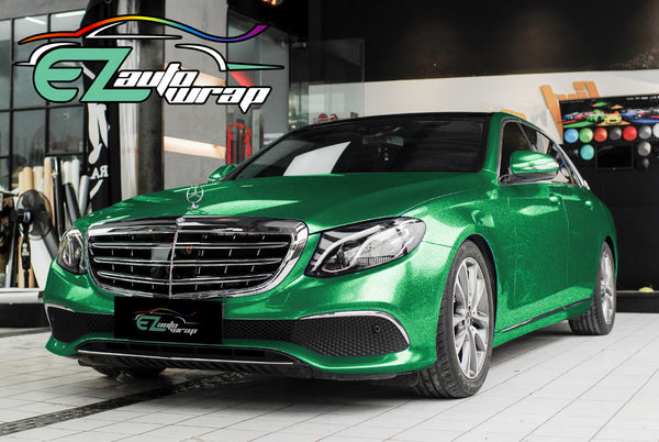 Gloss Diamond Glitter Green Vinyl Wrap