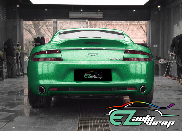 Gloss Diamond Glitter Green Vinyl Wrap