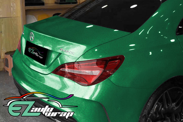 Gloss Diamond Glitter Green Vinyl Wrap