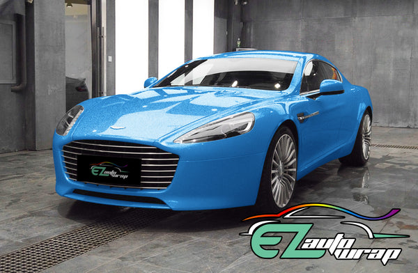 Gloss Diamond Glitter Light Blue Vinyl Wrap