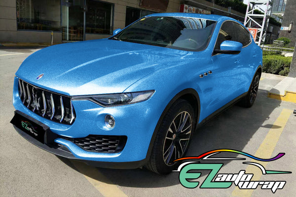 Gloss Diamond Glitter Light Blue Vinyl Wrap